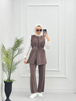 1032-Tencel Takım-Kahverengi