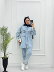 1034-Denim Takım-Açık Mavi