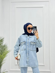 1034-Denim Takım-Açık Mavi