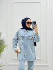 1034-Denim Takım-Açık Mavi