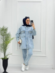 1034-Denim Takım-Açık Mavi