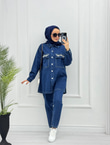 1034-Denim Takım-Koyu Mavi