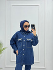 1034-Denim Takım-Koyu Mavi