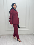 1050-Pantolon Takım-Bordo