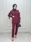 1050-Pantolon Takım-Bordo