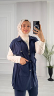 1053-Yelek Takım-Lacivert