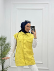 1066-Denim Yelek-Sarı