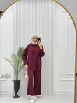1182-Pantolon Takım-Bordo