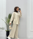 1182-Pantolon Takım-Krem
