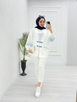 1232-Keten Kimono-Beyaz