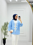 1232-Keten Kimono-Mavi