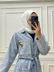 1243-Denim Ceket-Açık Mavi