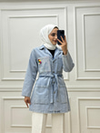 1243-Denim Ceket-Açık Mavi