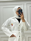 1243-Denim Ceket-Beyaz