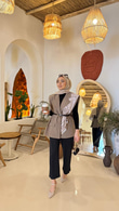 1287-Blazer Ceket-Haki