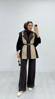 1287-Blazer Ceket-Koyu Kahverengi