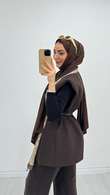 1287-Blazer Ceket-Koyu Kahverengi