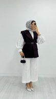 1287-Blazer Ceket-Mürdüm