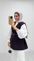 1287-Blazer Ceket-Mürdüm