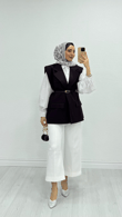 1287-Blazer Ceket-Mürdüm