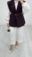 1287-Blazer Ceket-Mürdüm