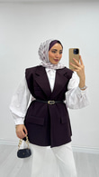 1287-Blazer Ceket-Mürdüm