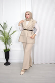 1287-Vatkalı Blazer Yelek-Ekru