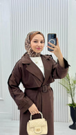 1290-Trençkot-Koyu Kahverengi