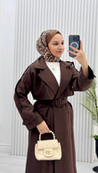 1290-Trençkot-Koyu Kahverengi