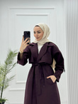1291-Mevsimlik Trençkot-Mürdüm