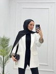 1297-Blazer Ceket-Beyaz