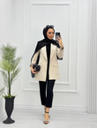 1297-Blazer Ceket-Krem