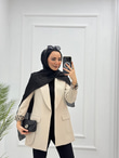 1297-Blazer Ceket-Krem