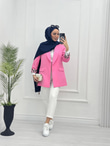 1297-Blazer Ceket-Pembe