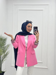 1297-Blazer Ceket-Pembe