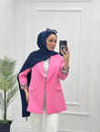 1297-Blazer Ceket-Pembe