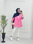 1297-Blazer Ceket-Pembe