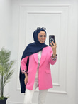 1297-Blazer Ceket-Pembe