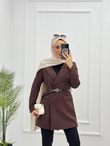 1298-Tall Blazer Ceket-Kahverengi