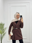 1298-Tall Blazer Ceket-Kahverengi
