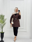 1298-Tall Blazer Ceket-Kahverengi