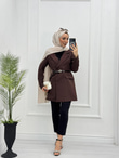 1298-Tall Blazer Ceket-Kahverengi