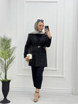 1298-Tall Blazer Ceket-Siyah