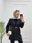 1298-Tall Blazer Ceket-Siyah