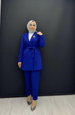 1423-Ceket Pantolon Takım-Saks Mavi