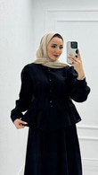 1433-Müslin Takım-Siyah