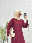 1435-Keten Takım-Bordo