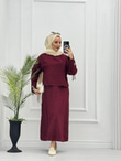 1435-Keten Takım-Bordo