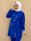 1625-Pantolon Takım-Saks Mavi