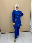 1625-Pantolon Takım-Saks Mavi